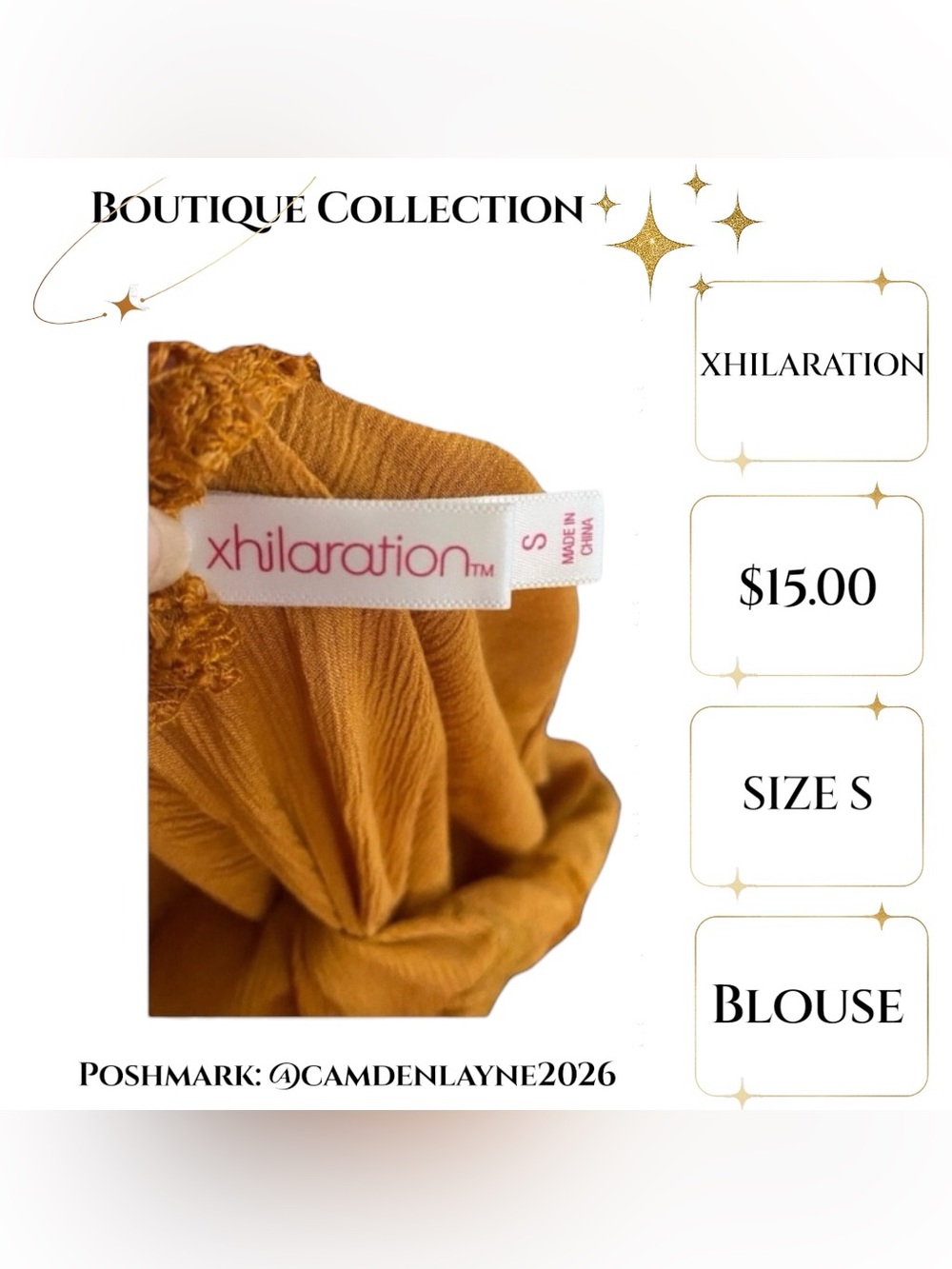 Mustard Bohemian Linen Cami Blouse - Picture 8 of 8